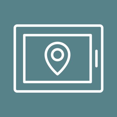 Tablet, navigasyon, ikon vektör resmini iğnele. Navigasyon için de kullanılabilir. Web uygulamalarında, mobil uygulamalarda ve yazdırma ortamlarında kullanılabilir.