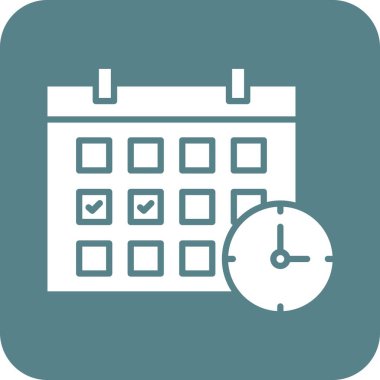 Takvim, saat, zamanlama simgesi vektör görüntüsü. Müşteri desteği için de kullanılabilir. Web uygulamalarında, mobil uygulamalarda ve yazdırma ortamlarında kullanılabilir.