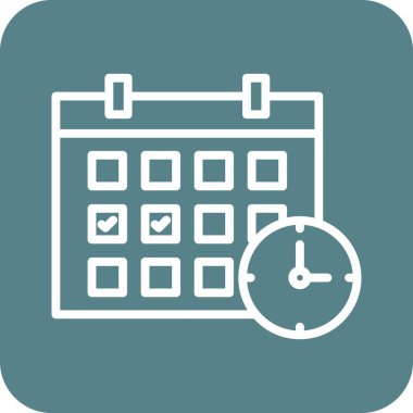 Takvim, saat, zamanlama simgesi vektör görüntüsü. Müşteri desteği için de kullanılabilir. Web uygulamalarında, mobil uygulamalarda ve yazdırma ortamlarında kullanılabilir.