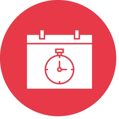 Takvim, kronometre, zaman simgesi vektör görüntüsü. Müşteri desteği için de kullanılabilir. Web uygulamalarında, mobil uygulamalarda ve yazdırma ortamlarında kullanılabilir.