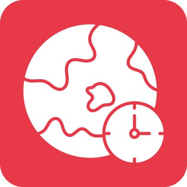 Saat, dünya, zaman dilimi ikon vektör görüntüsü. Müşteri desteği için de kullanılabilir. Web uygulamalarında, mobil uygulamalarda ve yazdırma ortamlarında kullanılabilir.