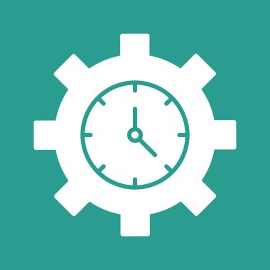 Saat. Yönetim, ayar simgesi vektör resmi. Müşteri desteği için de kullanılabilir. Web uygulamalarında, mobil uygulamalarda ve yazdırma ortamlarında kullanılabilir.