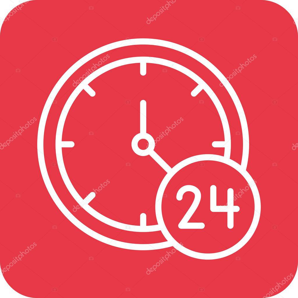 Availability, time, whole day icon vector image. Can also be used for customer support. Suitable for use on web apps, mobile apps and print media.