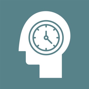 Kafa, planlama, zaman simgesi vektör görüntüsü. Müşteri desteği için de kullanılabilir. Web uygulamalarında, mobil uygulamalarda ve yazdırma ortamlarında kullanılabilir.