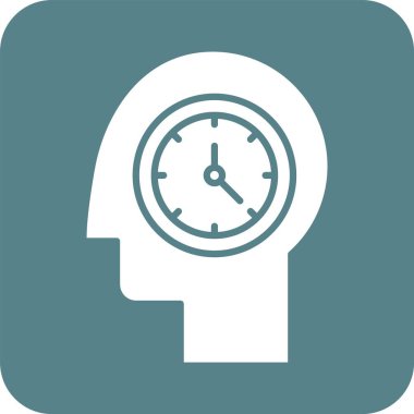 Kafa, planlama, zaman simgesi vektör görüntüsü. Müşteri desteği için de kullanılabilir. Web uygulamalarında, mobil uygulamalarda ve yazdırma ortamlarında kullanılabilir.