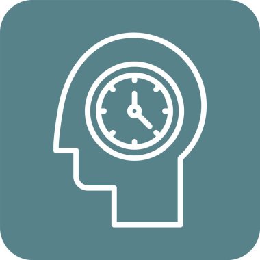 Kafa, planlama, zaman simgesi vektör görüntüsü. Müşteri desteği için de kullanılabilir. Web uygulamalarında, mobil uygulamalarda ve yazdırma ortamlarında kullanılabilir.