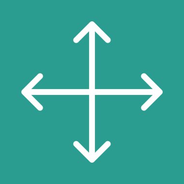 Ok, büyüt, tam ekran ikon vektör görüntüsü. Oklar ve işaretler için de kullanılabilir. Web uygulamalarında, mobil uygulamalarda ve yazdırma ortamlarında kullanılabilir.