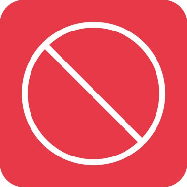 İptal et, yasakla, simge vektör resmini pasifleştir. Oklar ve işaretler için de kullanılabilir. Web uygulamalarında, mobil uygulamalarda ve yazdırma ortamlarında kullanılabilir.