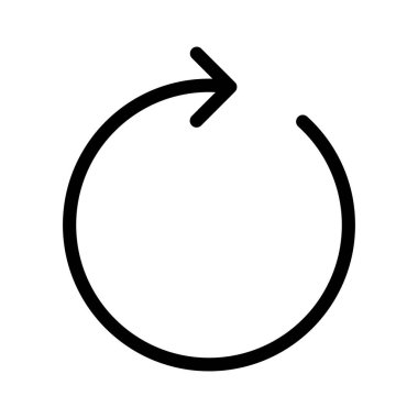 İlerleme, yenilenme, simge vektör görüntüsünü döndürme. Oklar ve işaretler için de kullanılabilir. Web uygulamalarında, mobil uygulamalarda ve yazdırma ortamlarında kullanılabilir.