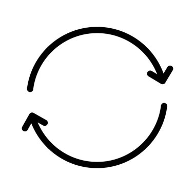 İlerleme, yenilenme, simge vektör görüntüsünü döndürme. Oklar ve işaretler için de kullanılabilir. Web uygulamalarında, mobil uygulamalarda ve yazdırma ortamlarında kullanılabilir.