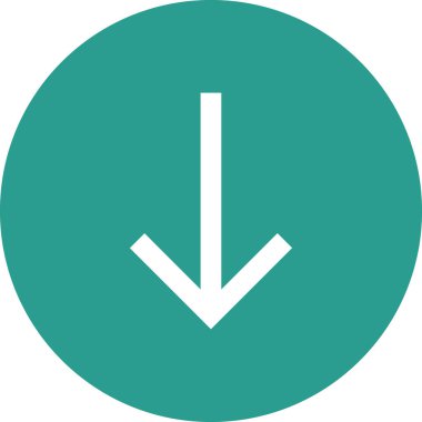 Aşağı ok simgesi vektör görüntüsü. Müşteri desteği için de kullanılabilir. Web uygulamalarında, mobil uygulamalarda ve yazdırma ortamlarında kullanılabilir.