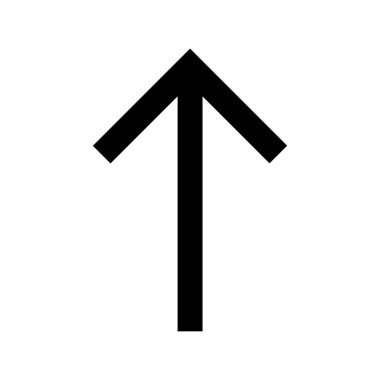 Yukarı ok simgesi vektör görüntüsü. Müşteri desteği için de kullanılabilir. Web uygulamalarında, mobil uygulamalarda ve yazdırma ortamlarında kullanılabilir.