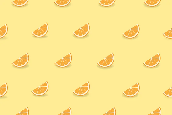 Fresh Orange Slices Seamless Pattern Background Vector Design — Stock Vector