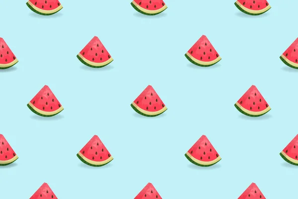 Watermelon Slices Seamless Pattern Trendy Seamless Summer Pattern Vector Design — Stock Vector