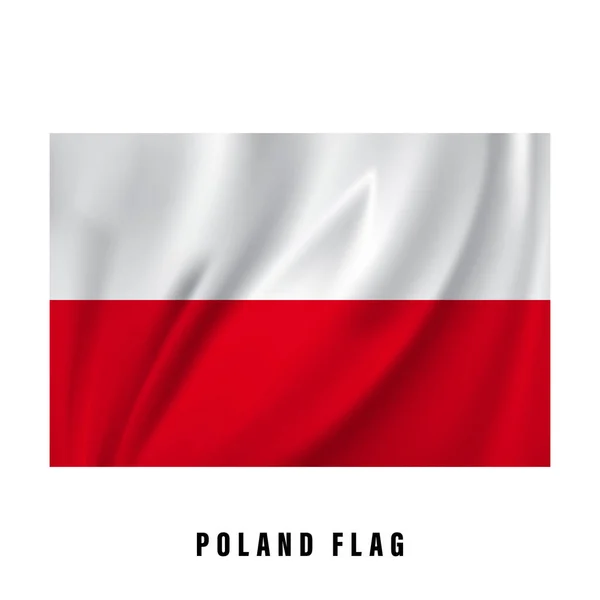 Bendera Polandia Melambai Desain Vektor Bendera Nasional Yang Realistis Terisolasi - Stok Vektor