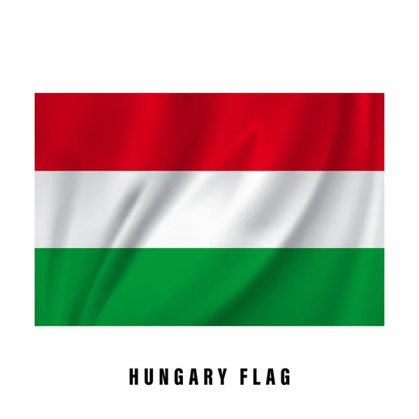 Die Ungarische Flagge Weht Realistisches Vektor Design Der Nationalflagge Isoliert — Stockvektor