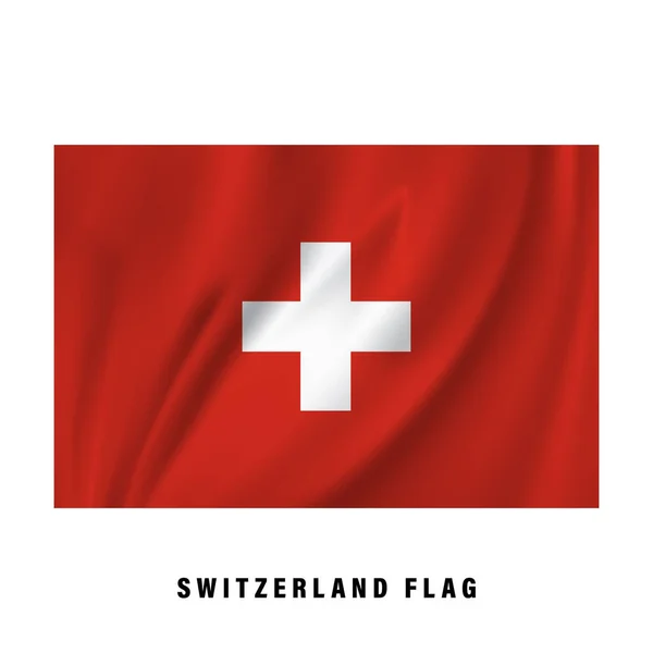 Machanie Szwajcarską Flagą Realistyczny Projekt Wektora Szwajcarskiej Flagi Narodowej Izolacja — Wektor stockowy
