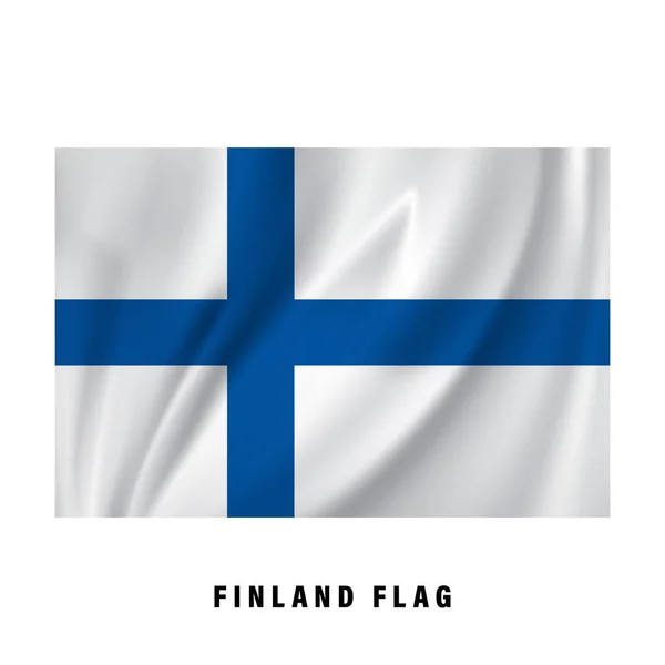 Finland Zwaait Met Zijn Vlag Realistische Nationale Vlag Vector Ontwerp — Stockvector