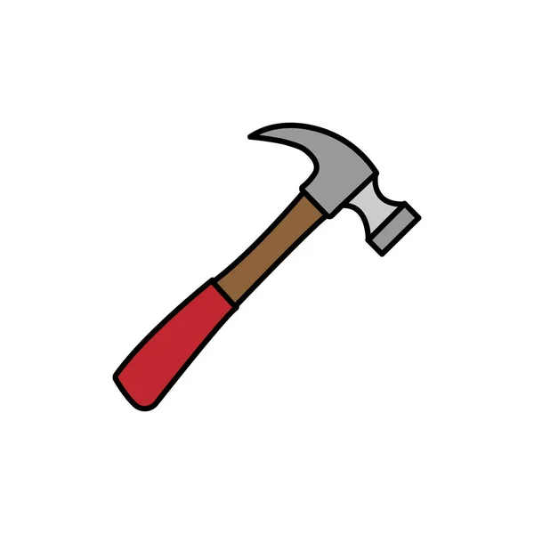 Color Hammer Icon Isolated Vector Illustration — Stock Vector