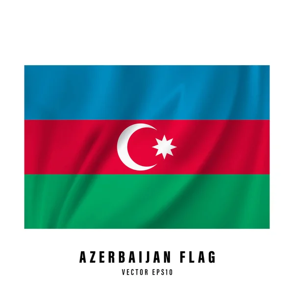 Ondeando Bandera Azerbaiyán Diseño Realista Vectores Bandera Nacional Aislado — Vector de stock