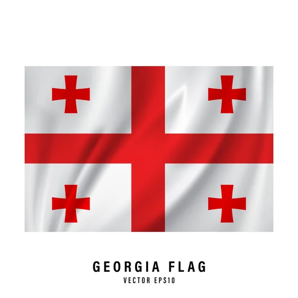 Georgia Waving Its Flag Realistic National Flag Vector Design Isolated — Stock Vector