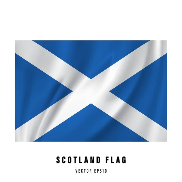 Scozia Sta Sventolando Una Bandiera Realistico Disegno Vettoriale Bandiera Nazionale — Vettoriale Stock