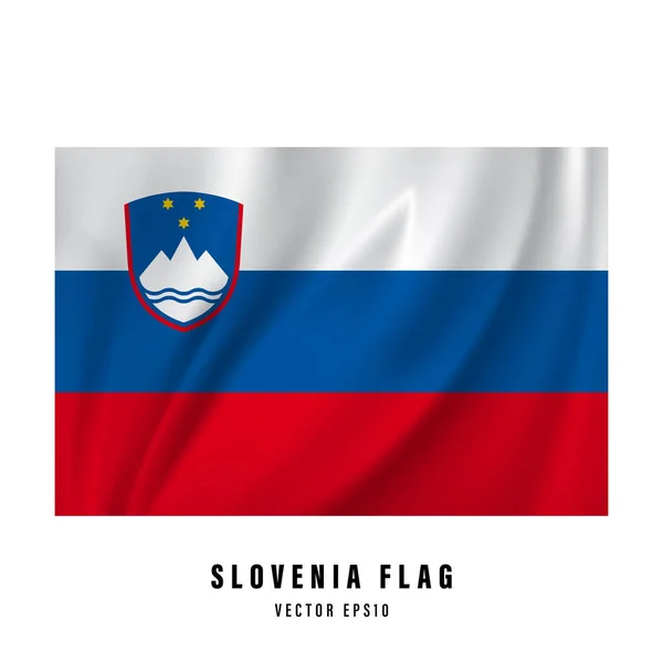 Slovenië Zwaait Met Zijn Vlag Realistische Nationale Vlag Vector Ontwerp — Stockvector