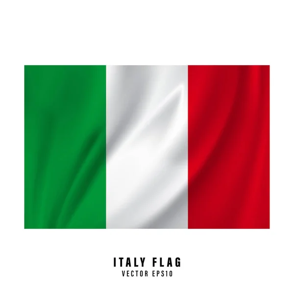 Italien Schwenkt Seine Flagge Realistisches Vektor Design Der Nationalflagge Isoliert — Stockvektor