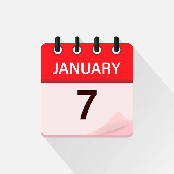 Ιανουαρίου Ημερολόγιο Εικόνα Σκιά Μέρα Μήνας Επίπεδη Διανυσματική Απεικόνιση — Διανυσματικό Αρχείο