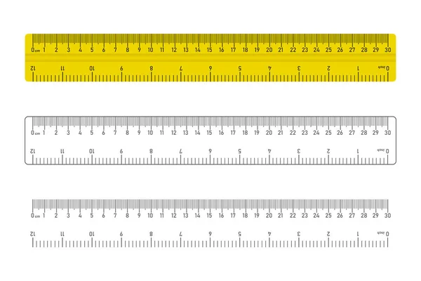 Икона Ретро Рулера Орудие Труда Inch Ruler Set Изолированная Векторная — стоковый вектор