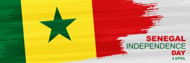 4 Nisan Senegal Bağımsızlık Günü. Kart, afiş, poster, arka plan tasarımı. Vektör illüstrasyonu.