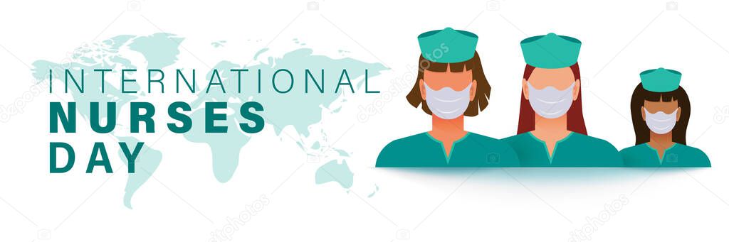 International Nurses Day. May 12th. Card, banner, poster, background design. Vector illustration.