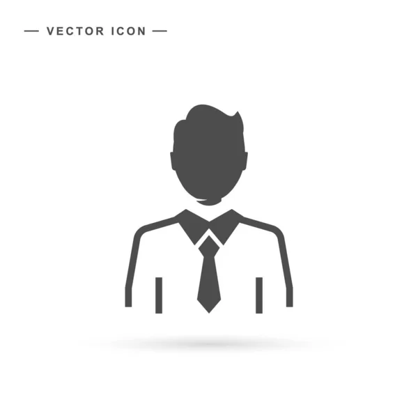 Male Avatar Line Icon Businessman Logo Isolated Vector Illustration White — Stock Vector