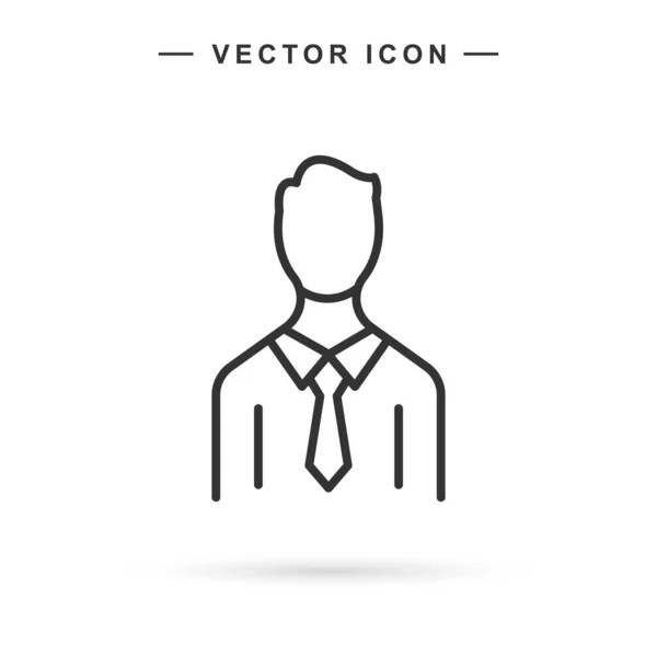Male Avatar Line Icon Businessman Logo Isolated Vector Illustration White — Stock Vector
