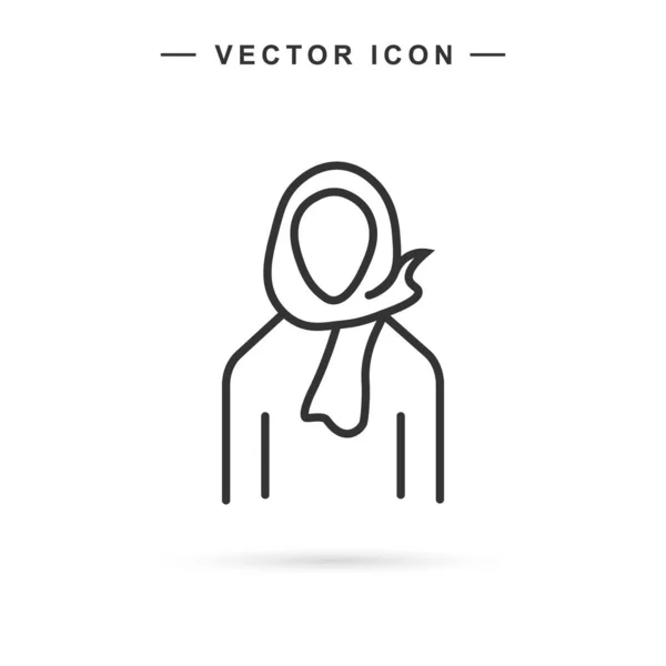 Muslim Woman Hijab Woman Icon Isolated Vector Illustration White Background — Stock Vector