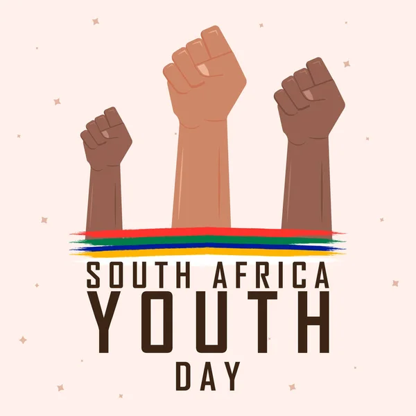 Haziran Güney Afrika Gençlik Günü Kart Afiş Poster Arka Plan — Stok Vektör