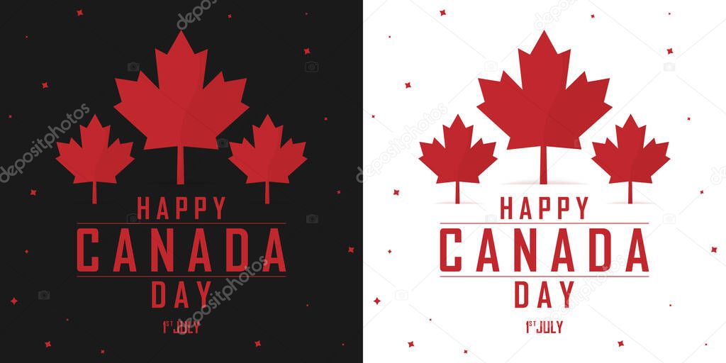 1 July. Happy Canada Day. Card, banner, poster, background design. Vector illustration.
