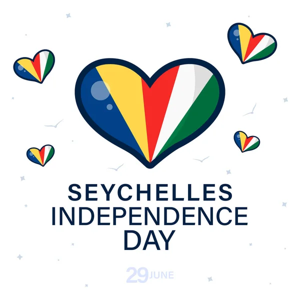 Giugno Giorno Dell Indipendenza Seychelles Scheda Banner Poster Disegno Sfondo — Vettoriale Stock