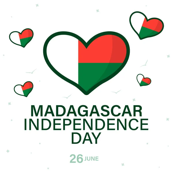 Juni Madagaskar Onafhankelijkheidsdag Nationale Feestdag Kaart Banner Poster Achtergrond Ontwerp — Stockvector