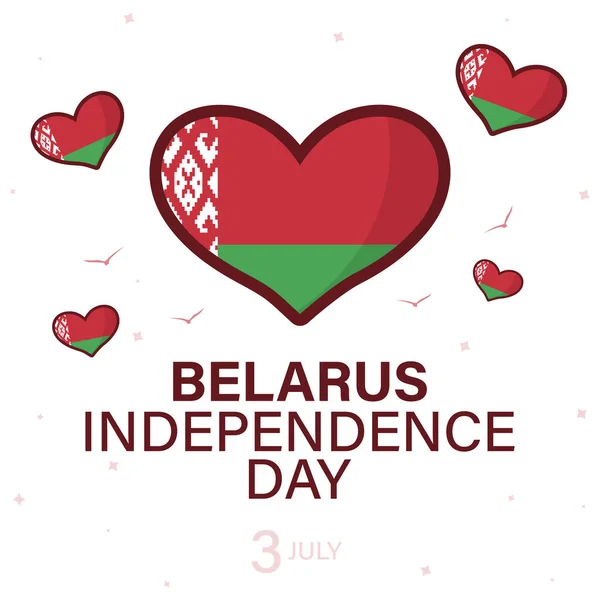 Luglio Giorno Indipendenza Belarus Festa Nazionale Bielorussa Scheda Banner Poster — Vettoriale Stock