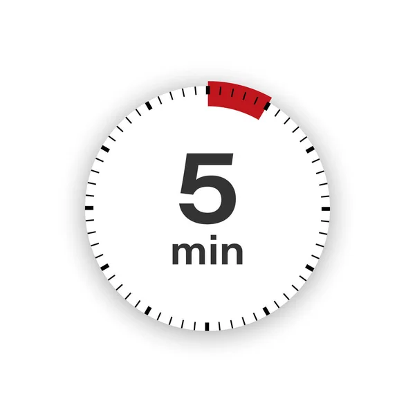 Minuten Timer Stopwatch Symbool Platte Stijl Geïsoleerde Vectorillustratie — Stockvector