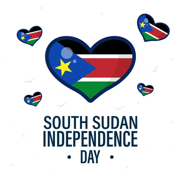 Juli Onafhankelijkheidsdag Van Zuid Soedan Kaart Banner Poster Achtergrond Ontwerp — Stockvector