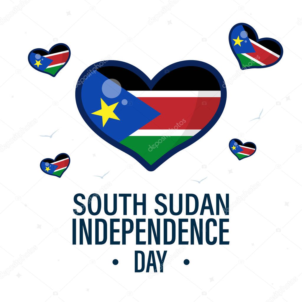 July 9, Independence Day of South Sudan. Card, banner, poster