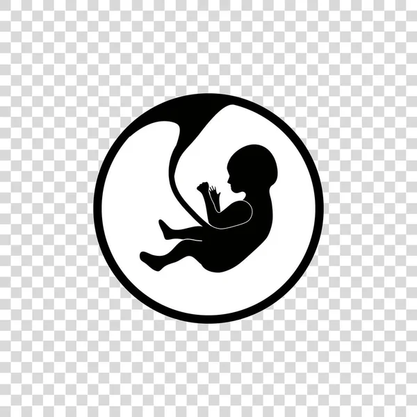Foetus Symbool Baby Baarmoeder Embryo Ontwikkeling Geïsoleerd Icoon Vectorillustratie — Stockvector