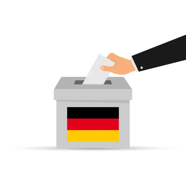 Allemagne Vote Concept Mettre Papier Dans Urne Illustration Vectorielle Isolée — Image vectorielle