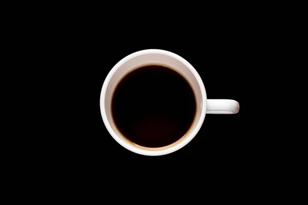 White Cup Coffee Black Background — Stock Photo, Image