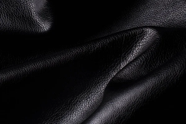 Black Leather Texture Background Text — Stock Photo, Image