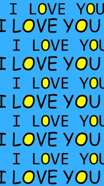 Día San Valentín Texto Love You Blue Background Fondo Pantalla —  Fotos de Stock