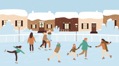 Mutlu patenciler buz pateni pistinde, Noel etkinliğinde