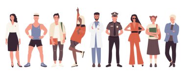 İnsanlar bir arada duruyor, genç ve yaşlı bir kadınla birlikte yaratıcı topluluk oluşturuyorlar.